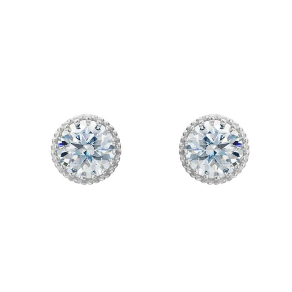 Moissanite Earrings 18k 1.70 Carat DEF Color Brilliant Cut Gemstone - Picture 5 of 8